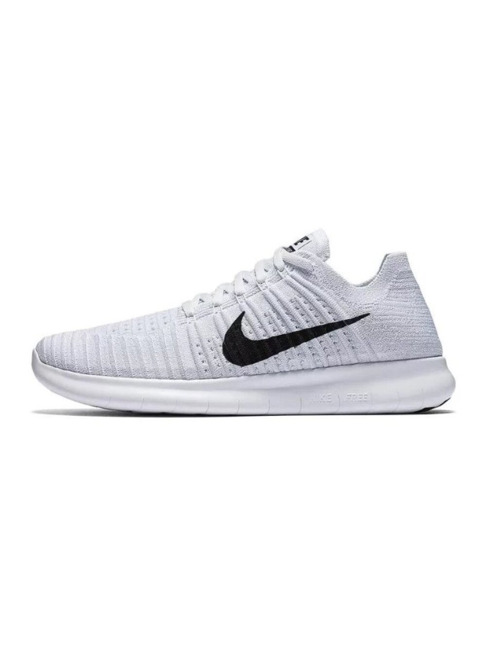 NIKE Men's Free RN Flyknit Platinum White Shoes